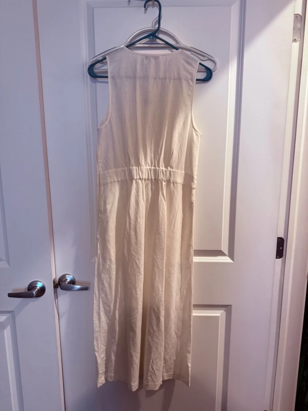 Madewell Cream Sleeveless V-Neck Midi Dress - Picture 3 of 4